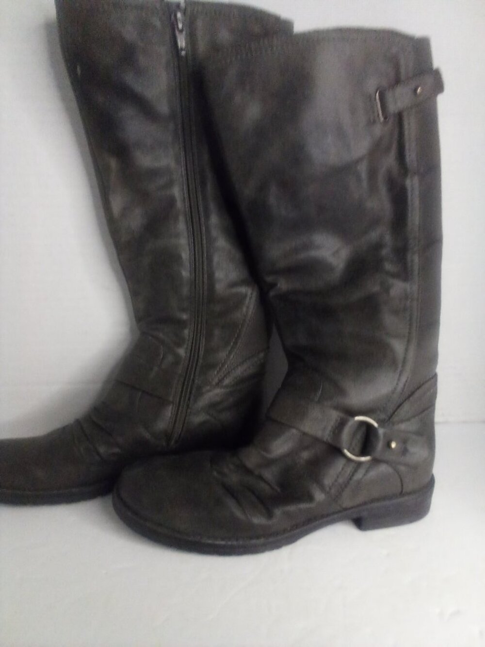Baretraps Boots Women 6.5 Clancy Faux Leather Brown Metallic
